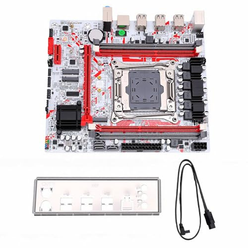 ASHATA Placa Base para Juegos X99, LGA 2011-3 4 Canales DDR3 3 Serial ATA2.0 3Gbps ATX CPU Placa Base con Interfaz M.2 100/1000Mbps Ethernet IO USB2.0