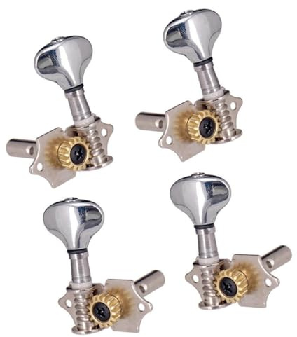 hindraem Set di 2 piroli per corde di ukulele destro e sinistro, elementi metallici resistenti e stabili inclusi, 4 pezzi, 2R e 2L, accordatori, piroli,