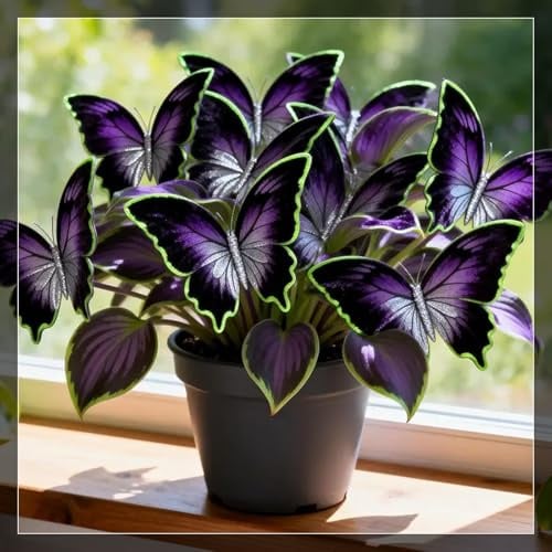 Farfalla di Mezzanotte Hosta Rari - Facile Da Mantenere, Crescita Rapida per un Bellissimo Giardino-3 bulbi-D