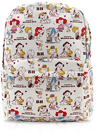 Finex Snoopy Canvas Casual Daypack mit 38,1 cm (15 Zoll) Laptopfach, Weiß