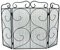 Chequers 3 Panel Folding Fire Guard Fire Place Guard Fire Screen Spark Flame Guard Decorative 3 Panel Folding Design, Black