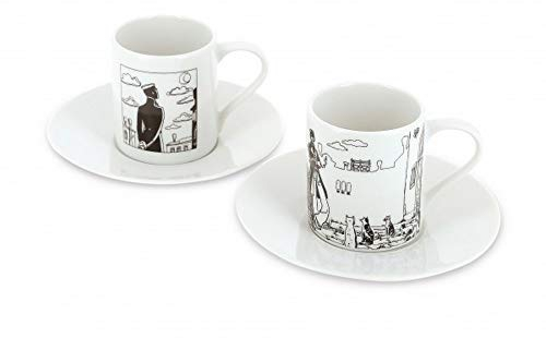 Moulinsart Set of Two Espresso Cup and Saucer Corto Maltese in Venice (479821)