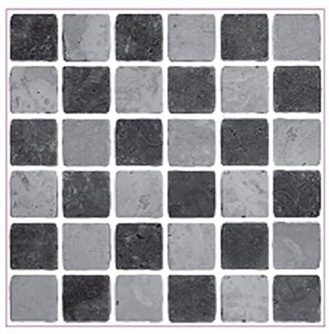 Pack of 20 Tile transfers Stickers Traditional Modern Art Bathroom backsplash Kitchen splashbacks Vintage Victorian Moroccan Black Cream Mosaic Peel and Stick self Adhesive Tile Cover (Black Stone)