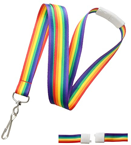 Specialist ID Umhängeband in Regenbogenfarben, mit Abreißverschluss, für Ausweishalter und Schlüssel, niedliches Umhängeband, Karten und mehr, 2 Stück