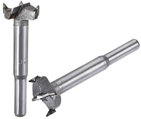 sourcing map Forstner Holzbohrer, 23 mm, 24 mm Durchmesser, Lochsäge, Hartmetall-Legierung, Stahlspitze, Rundschaft, Schneiden für Scharnier, Sperrholz, Holz, Werkzeug, 2-in-1-Set