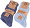 BRUBAKER 4 Paar Alpaka Socken mit Alpakawolle - Wintersocken Set für Damen und Herren - Blau - Größe 47-50