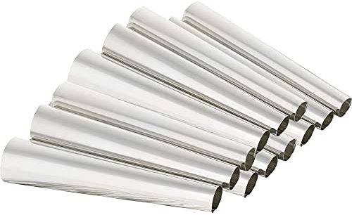 OFXDD Lot de 12 cônes en métal crème - Moules à corne en acier inoxydable - Anti-adhésifs