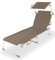 [en.casa] Tumbona Jardín Getaria Tumbona Plegable Hamaca con Toldo Muebles Jardin Exterior hasta 115 kg Silla Reclinable Tela/Acero 189 x 57 x 28 cm - Gris Oscuro