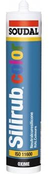 Soudal - Mastice in silicone neutro Silirub color grigio silex RAL 7032 cartuccia da 310 ml