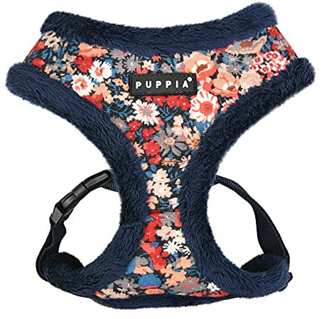 Puppia Hundegeschirr für kleine und mittelgroße Hunde - Gianni Harness A - verstellbar und komfortabel, Navy Blau, XL