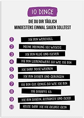 Nastami Postkarte 10 Dinge SELBSTLIEBE Postkarte Freundschaft Motivation