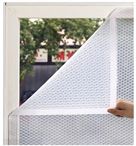 NA LI JIN BO Thermo Cover Fenster-Isolierfolie,Fenster Dämmfolie Doppelschaum Kunststoff Weiche Glasscheibe Winter Kälte Widerstand Windschutzscheibe Keine Bohrinstallation, 45 Größen