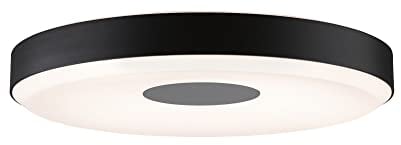 Paulmann 79518 LED Deckenleuchte Puric Pane 3-Step-Dim 2700K 400lm / 2.600lm 230V 23W dimmbar Schwarz/Grau