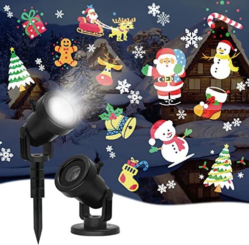 Easter Projector Christmas Halloween LED Projector Lights New Year Birthday Outdoor Indoor Rotatable Projector Lamp with 16 Themes Snowflake IP65 Waterproof Landscape Decorative Lighting Party Xmas