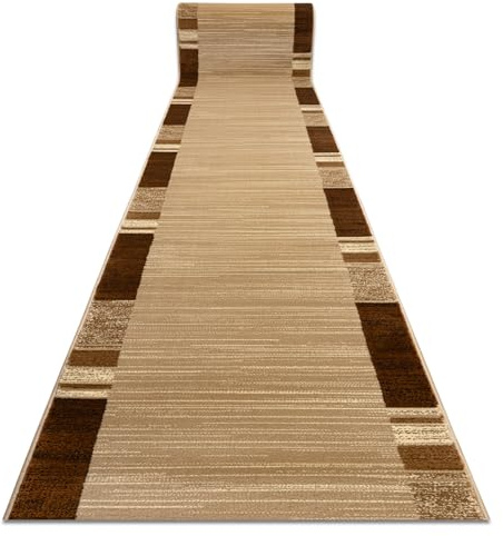 rugsx Läufer ROYAL FB23 Rechteck Rahmen - Teppichläufer für Esszimmer, Küche, Flur - beige/Creme 100x420 cm