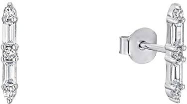 s.Oliver 2034249 Damen Ohrstecker Sterling-Silber 925 Silber Weiß