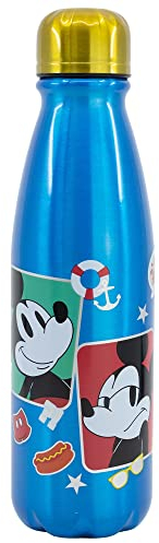 Botella de agua reutilizable de aluminio infantil de 600 ml de Mickey Mouse