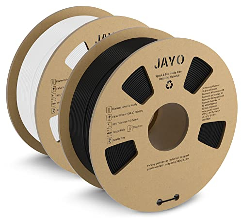 JAYO Matte PLA Filament 1.75mm, 3D Drucker Filament PLA Matte 1.1KG, Neatly Wound Filament, Maßgenauigkeit +/- 0.03 mm, 1.1 KG Spule(2.42 LBS), 2 Pack, PLA Matte 2.2KG Insgesamt, Schwarz+Weiß