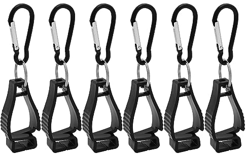 GYSRXS Handschuhhalter Schwarz 6 Stück Handschuh Halterung Clip Security Handschuh Grabber mit Interlock-Design Passend für Arbeitshandschuhe,Helm,Schlüsse,Handtücher(Schwarz)