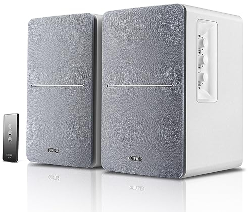 Edifier R1280T - Altavoces de Estantería 2.0-42 vatios RMS - Blancas - Conectividad Auxiliar y RCA - Garantía de 2 Años - Estilo Clásico