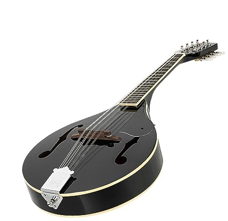 Black A-Style Elegant 8 Strings Right Handed Basswood Mandolin With Guard Board Mandolin for Student