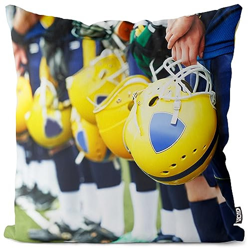 VOID American Football Spieler Helme Kissenbezug Kissenhülle Sofa Couch Wohnzimmer Dekoration wasserfest Outdoor Garten Kissen bezug deko, Kissen Größe:50 x 50 cm