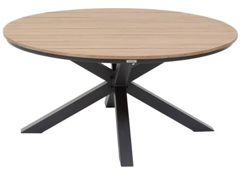 Hespéride - Runder Gartentisch ORIENGO Akazie & Graphit - 4 Plätze - Epoxidbeschichtetes Aluminium - FSC®-zertifiziertes Akazienholz - Akazie/Graphit