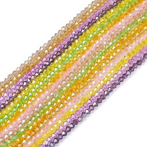 PandaHall - Cuentas de cristal facetado de 16 hebras para manualidades, pulseras, collares, bisutería