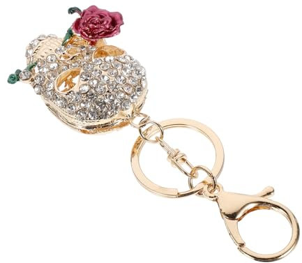 CHILDWEET 1stück Diamantbesetzter Schlüsselanhänger Für Damen Metall Für Handtaschen Und Autoschlüssel Tiefrot Für Halloween-dekoration Und Accessoires Leicht Und Tragbar Aus