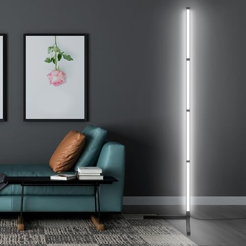 YOSION 24W LED Stehlampe, Modern Minimal Design Ecklampe, 160cm Stehleuchte für Lesezimmer, Wohnzimmer, Schlafzimmer - (Weiß)