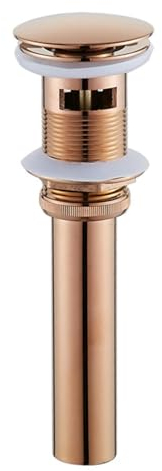 Pop Up Ventil Waschbecken Mit üBerlauf Roségold, Popup Ablaufventil Waschbecken, Waschtisch Ablaufgarnitur, Abfluss Komplett Aus Kupfer,Roségold,Mit Überlaufloch