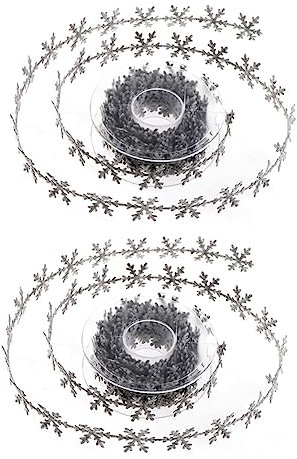 NUOBESTY 2rollen Schneeflockenband Weihnachten Dekoratives Band Geschenkbänder Verpackungsband Diy Bastelband Für Weihnachtsbaum Geschenkboxen Heimwerken