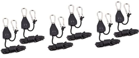 YARNOW 6 STK Lichtseil anbauen leichte Kleiderbügel anbauen Hakenaufhänger kleiderständer Pflanzenaufhänger 1/8 Zoll Aufhänger Grow Light Rope Aufhänger Rolle Lichtständer