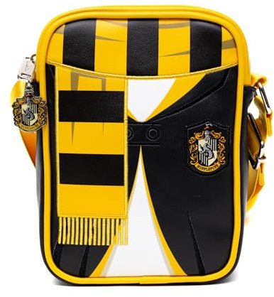 The Wizarding World of Harry Potter Tasche, Crossbody, Harry Potter Hogwarts School Hufflepuff-Uniform bestickt, veganes Leder, gelb, 8.0 x 6.5