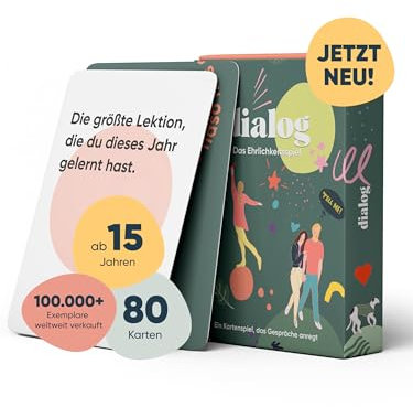 Dialog Fragen Kartenspiel für Paare, Familie, Freunde [80 Fragen von Psychologen empfohlen] Erzählt Euch mehr Übereinander - Partyspiel Paarzeit Deep Talk - Ab 2 Personen - Kennenlernspiel Erwachsene