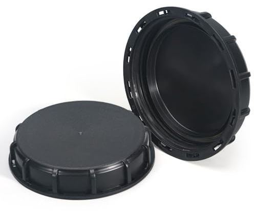 IBC Tote Lid Cover Fittings, DN150 162mm Plastic Tank Water Liquid Tank Cap Threaded Sealing Lid for 1000L IBC Tank (2 Pack)