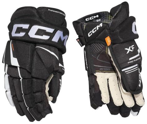 CCM Tacks XF Junior Eishockey Handschuhe (Schwarz/Weiß, 10 Zoll)