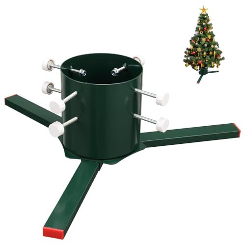 DAKEPOLE Pied Sapin de Noël Stable et Amovible pour Les Troncs D'arbres de Noël Vivants, Vert Support de Sapin de Noël Adapte Jusqu'à 180mm de Diamètre des Arbres
