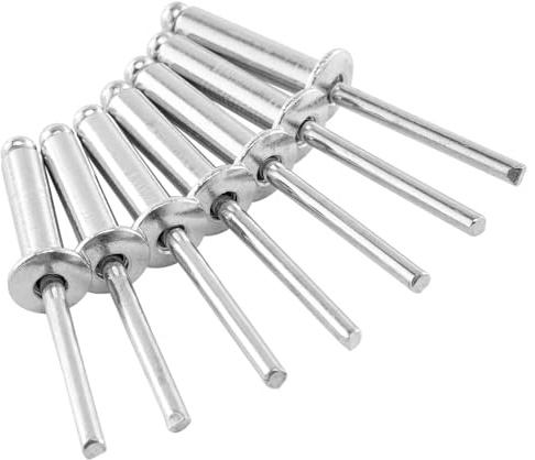 Nuts About Bolts 3.2 x 16mm Aluminium Blind Pop Rivets | Dome Head Open End | Aluminium Body Steel Mandrel | Ideal for Sheet Metal, DIY, Automotive & General Repairs - Pack of 100