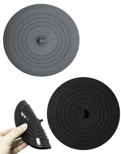 LOZTBUE 2 tappi di scarico in silicone, tappi universali per lavello, cucina, bagno, vasca da bagno, tappi per lavello - nero, bianco, blu