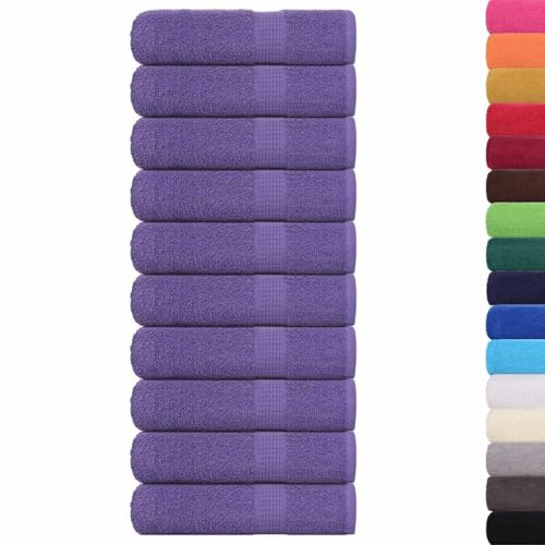 vidaXL Duschtücher FROGN 10 STK. Lila 70x140 cm 360 g/m² 100% Baumwolle, Handtuch, Badetuch Set, Hotelhandtuch, Badetuch, Gästetuch, Salon Handtuch