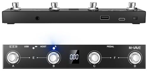 M-VAVE Chocolate Plus Wireless Midi Controller Programmable Wireless Midi Controller 4 Buttons Portable Rechargeable MIDI Foot Controller