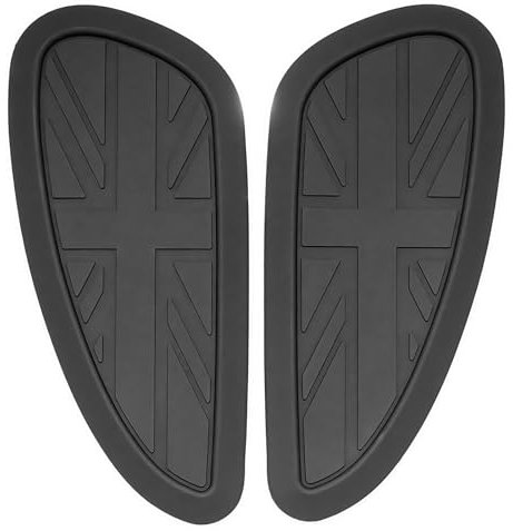 Coussinets de réservoir de moto - Autocollant vintage noir en caoutchouc pour réservoir de gaz - Protection des genoux - Parties latérales pour la plupart des motos avec réservoir en métal