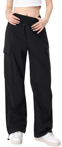Atxnn Mujer Pantalones Cargo Senderismo Pantalón Casual Y2K Pierna Ancha