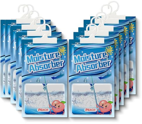 Absorbeur D'humidité Placard 10x100g, Sac De Déshumidification Suspendu avec parfum, Sachets Anti Humidite, pour éliminer l'humidité et les mauvaises odeurs des armoires,Des chambres, Anti moisissure