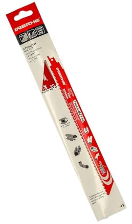 WERHE® Lames de scie sabre 305mm de long 8TPI - Lame de scie en carbure de tungstène - pour la coupe de fonte, d'acier allié, de métaux épais.