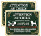 Phyabe Panneau Attention au Chien Vidéo Surveillance 24h/24 Aluminium - 2 Pièces, 25 x 18cm Panneau De Signalisation Propriété Privée, Résistant aux UV, Imperméable