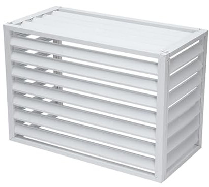 Dnowegas Geeignet für die Außeneinheit der Klimaanlage, Blumenhalterung, Klimaanlage, aus Aluminium, Schutzabdeckung für Klimaanlage, weiß, L100 x B 50 x H 70 (1,5 P)
