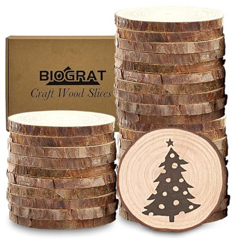 Dischetti Dischi di Legno 5 cm 30 pz, (5-6 cm) Tronco Legno decorativo