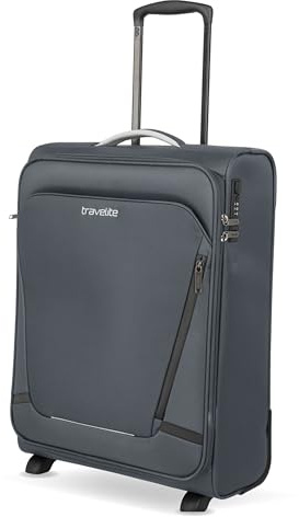Travelite 2-Rad Handgepäck Koffer Jetpack 55x40x20 cm, 2,2 kg, leicht | für Ryanair & Condor, 2-Rollen Kabinentrolley aus Polyester mit Aufsteckfunktion & Zahlenschloss, Weichgepäck